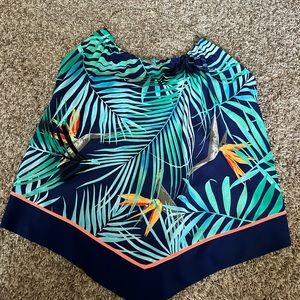 Black and White Feather Open Back Halter Top. Worn Once. Great Shape.